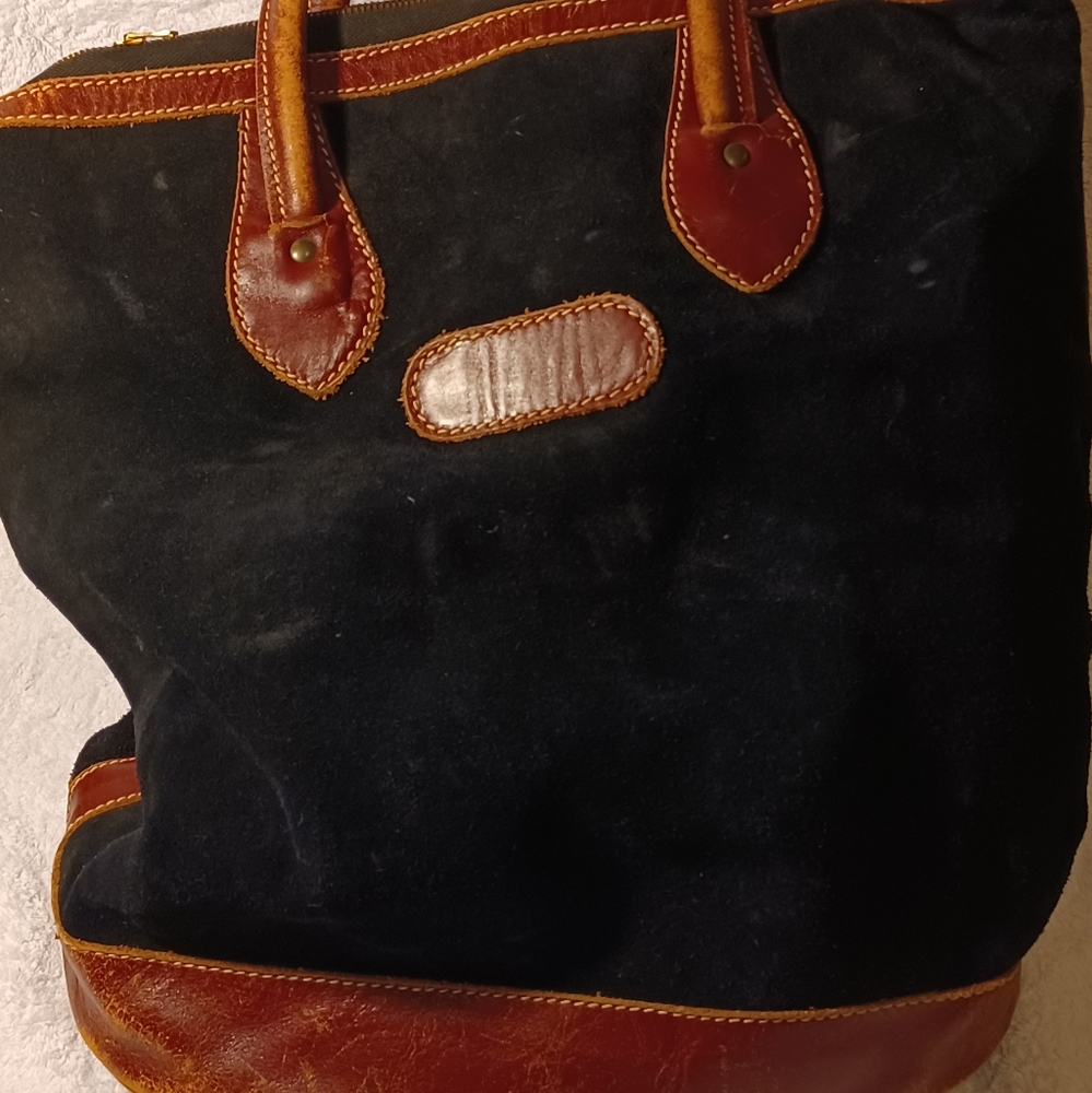 Suede and leather purse